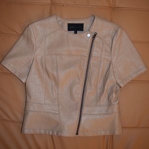 BCBGMaxAzria short-sleeve faux leather jacket
